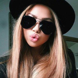 😎 NEW Black-rimmed Aviator Sunglasses 103